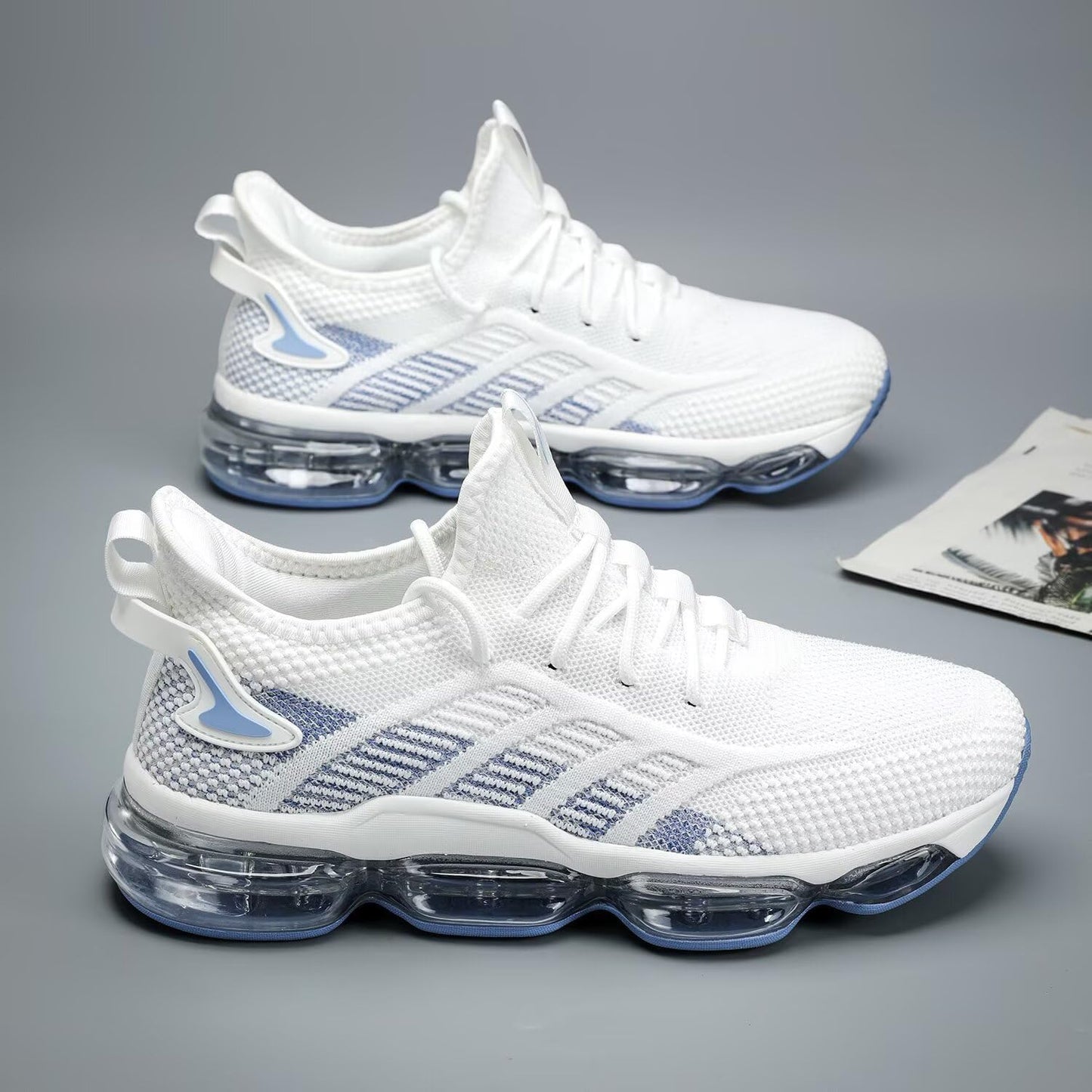 Mens Running Shoes Air Cushion Slip on Walking Tennis Sneakers Fashion Casual Breathable Trail Sport Gym