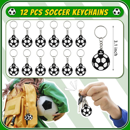 122 Pcs Soccer Party Favors Set with Goodie Bags, Slap Bracelets, Tattoo Stickers, Puzzle Toys, Stickers, Whistles, Party Supplies and Decorations