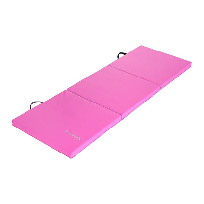 6 Ft. X 2 Ft. X 2 In. Three Fold Folding Exercise Mat with Carrying Handles for MMA, Gymnastics and Home Gym, Pink