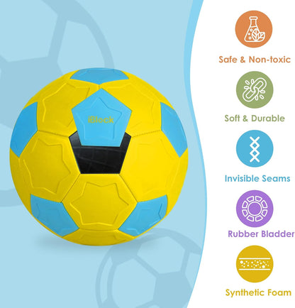 Swerve and Curve Size 4 Soccer Ball,Soccer Training Ball with Special Panels to Play, Outdoor Indoor Activities Games, Kids Fun Football for Backyard,Lawn