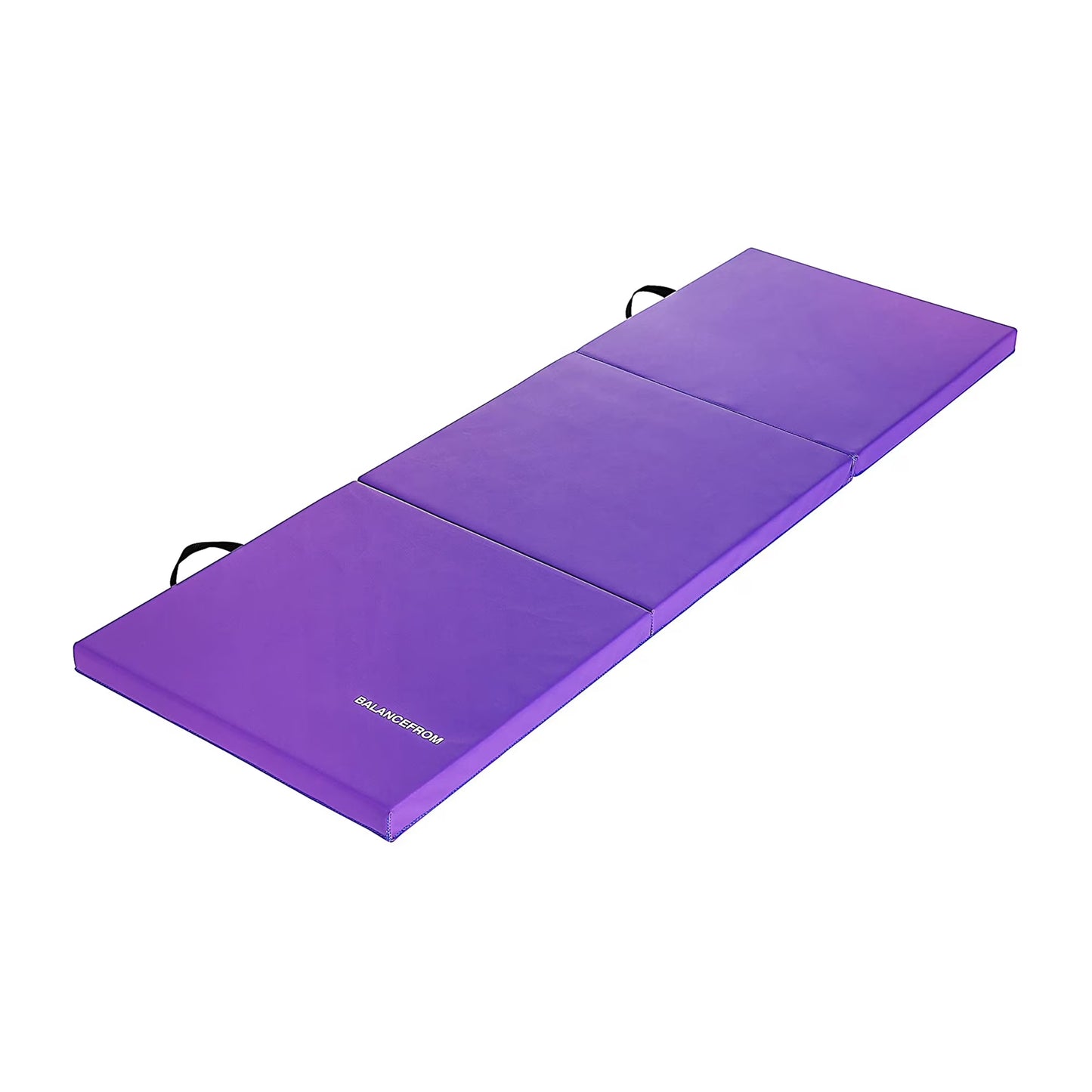 6 Ft. X 2 Ft. X 2 In. Three Fold Folding Exercise Mat with Carrying Handles for MMA, Gymnastics and Home Gym, Purple