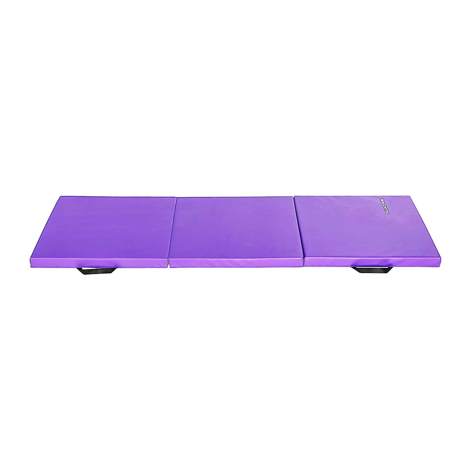 6 Ft. X 2 Ft. X 2 In. Three Fold Folding Exercise Mat with Carrying Handles for MMA, Gymnastics and Home Gym, Purple