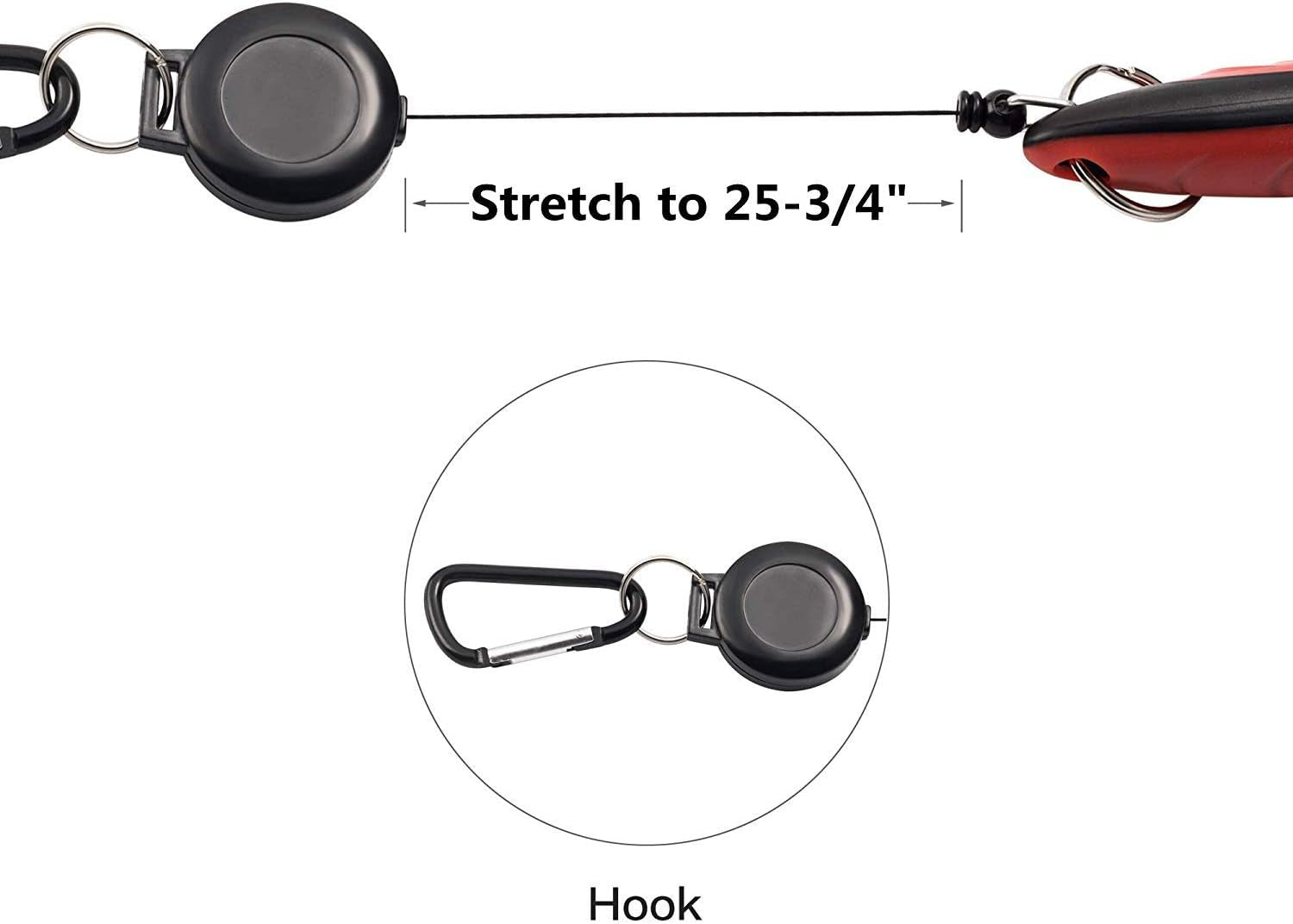 Golf Club Brush and Club Groove Cleaner 2 Ft Retractable Zip-Line Aluminum Carabiner, Lightweight and Stylish, Ergonomic Design, Easily Attaches to Golf Bag