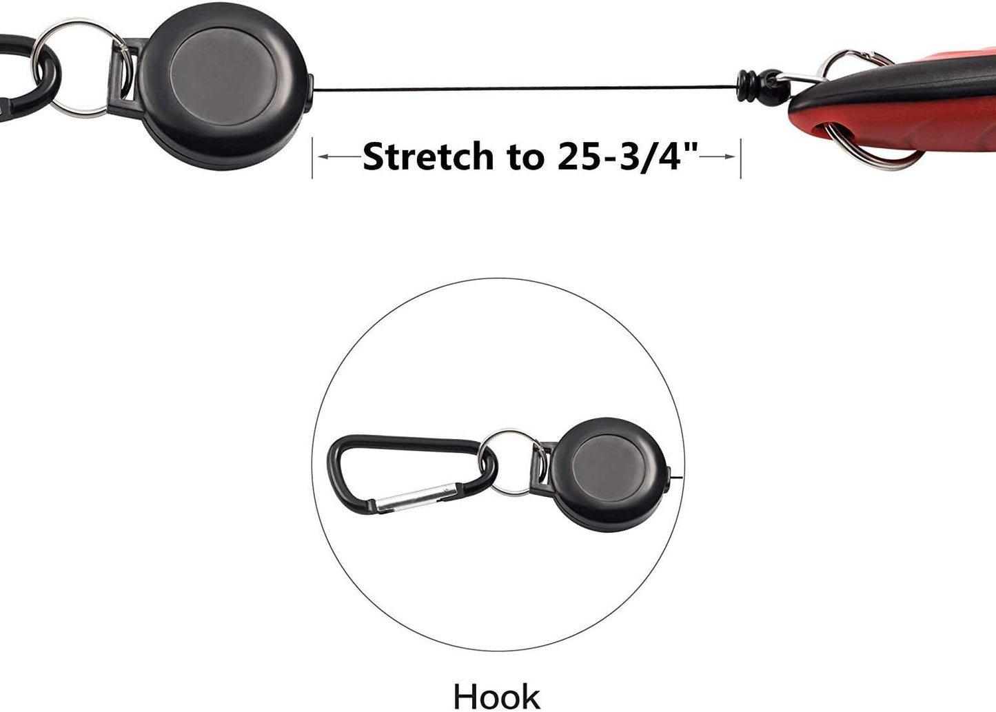 Golf Club Brush and Club Groove Cleaner 2 Ft Retractable Zip-Line Aluminum Carabiner, Lightweight and Stylish, Ergonomic Design, Easily Attaches to Golf Bag