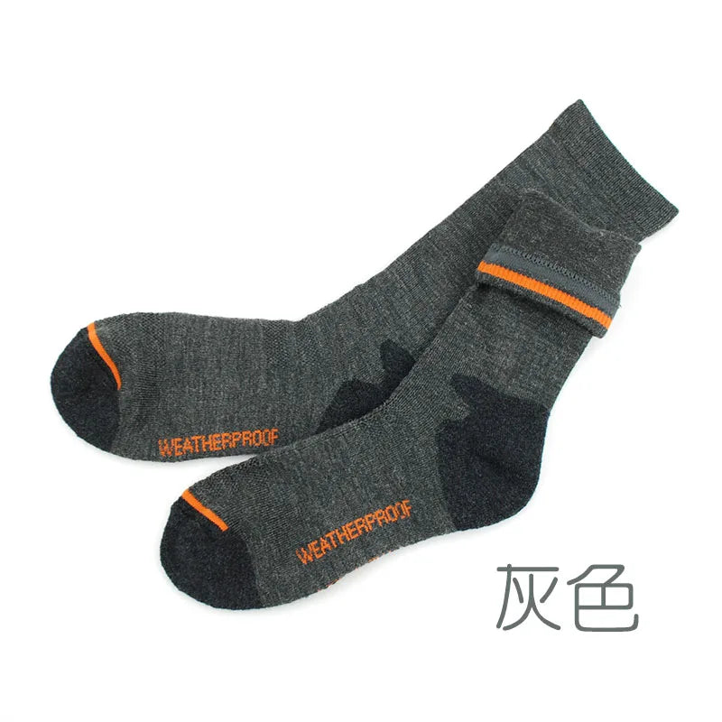 Men'S Merino Wool Fleece Sock Woolen Thermal Warm Winter Athletics Breathable Socks for Male 41-46
