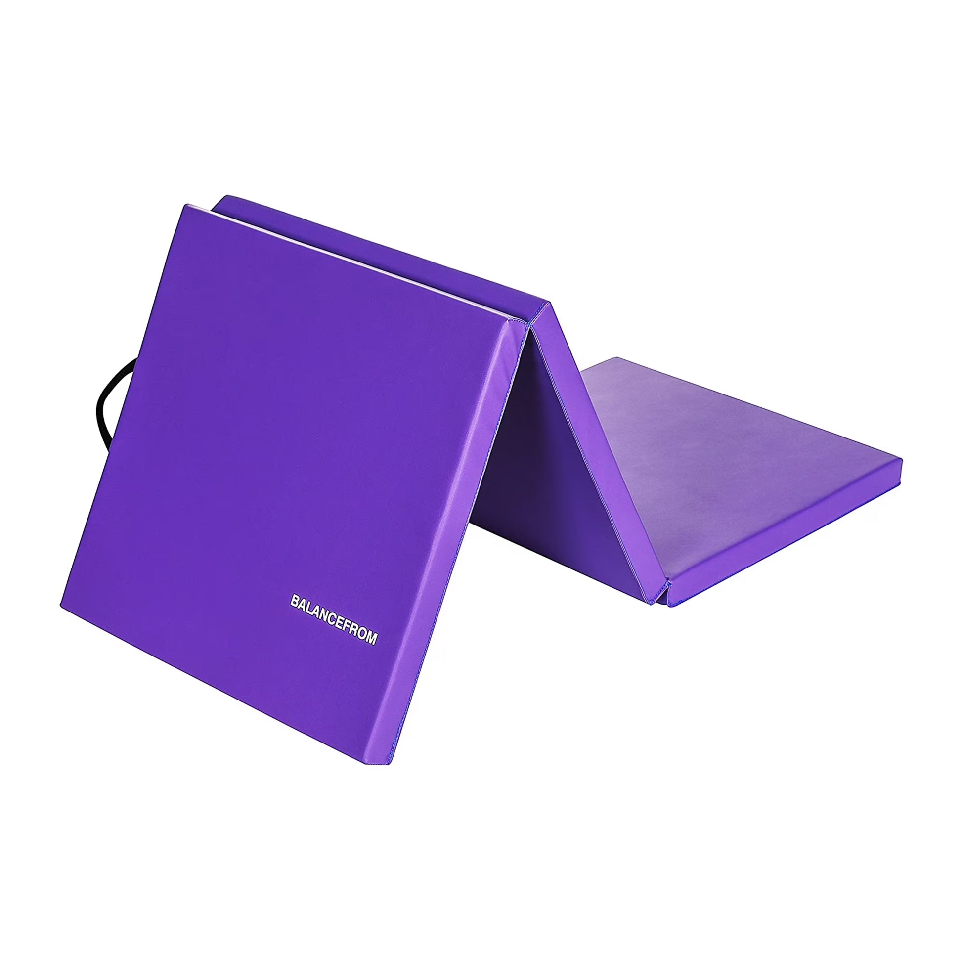 6 Ft. X 2 Ft. X 2 In. Three Fold Folding Exercise Mat with Carrying Handles for MMA, Gymnastics and Home Gym, Purple