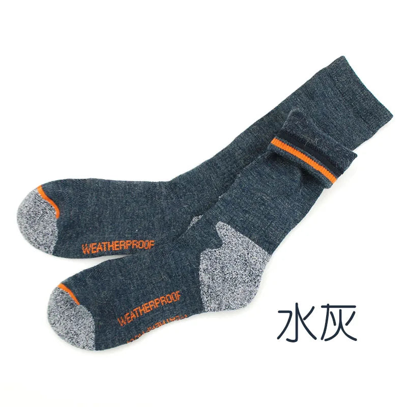Men'S Merino Wool Fleece Sock Woolen Thermal Warm Winter Athletics Breathable Socks for Male 41-46