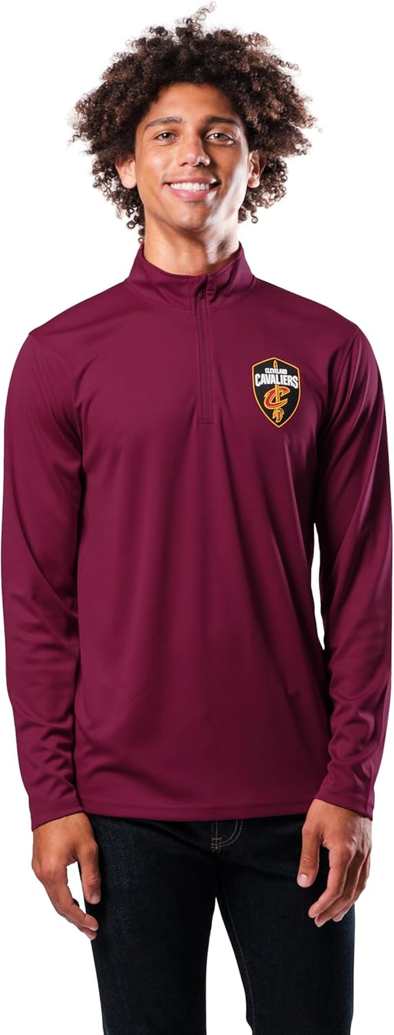 Men'S NBA Official Super Soft Quarter Zip Long Sleeve T-Shirt