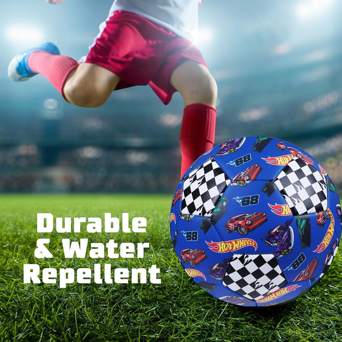 Hot Wheels Kids Soccer Ball Sizes 3, 5, Officially Licensed Futbol for Boys and Girls Youth Soccer Players