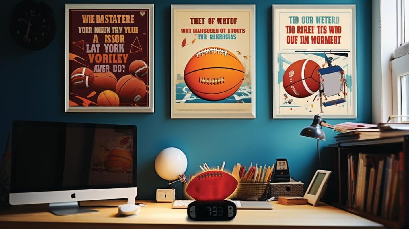 , American Football - Night Light Alarm Clock, Sounds and Melodies, Backlit LCD Screen, Luminescent, Snooze, Orange/Blue, RL800SO