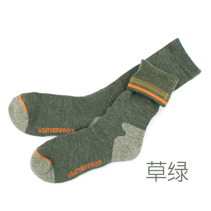 Men'S Merino Wool Fleece Sock Woolen Thermal Warm Winter Athletics Breathable Socks for Male 41-46
