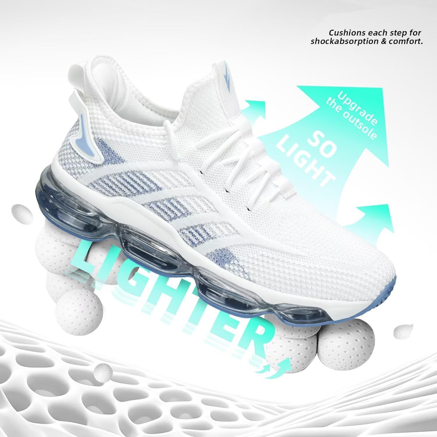 Mens Running Shoes Air Cushion Slip on Walking Tennis Sneakers Fashion Casual Breathable Trail Sport Gym