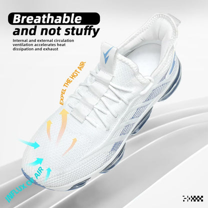 Mens Running Shoes Air Cushion Slip on Walking Tennis Sneakers Fashion Casual Breathable Trail Sport Gym