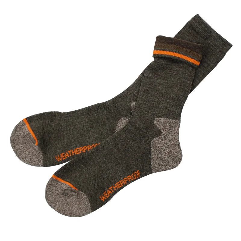 Men'S Merino Wool Fleece Sock Woolen Thermal Warm Winter Athletics Breathable Socks for Male 41-46