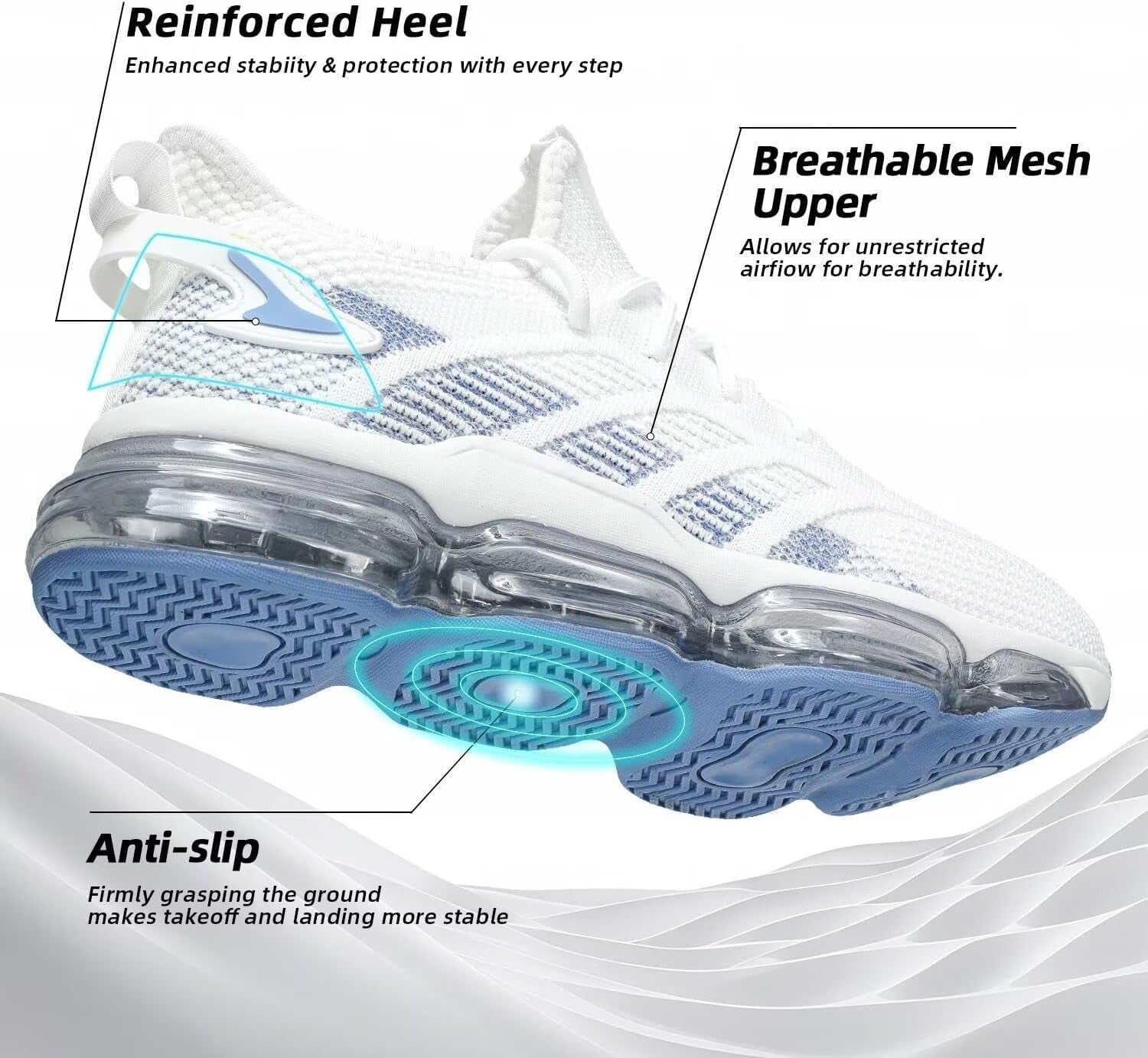 Mens Running Shoes Air Cushion Slip on Walking Tennis Sneakers Fashion Casual Breathable Trail Sport Gym
