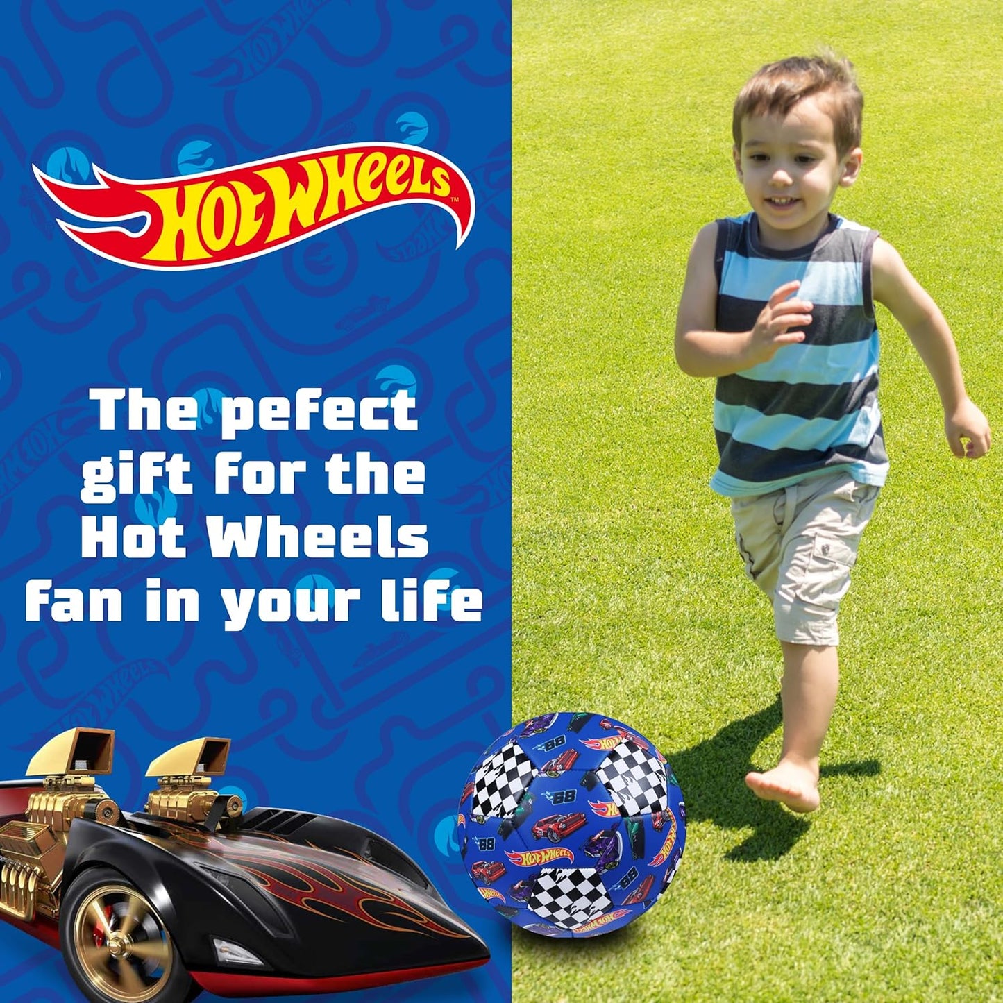Hot Wheels Kids Soccer Ball Sizes 3, 5, Officially Licensed Futbol for Boys and Girls Youth Soccer Players