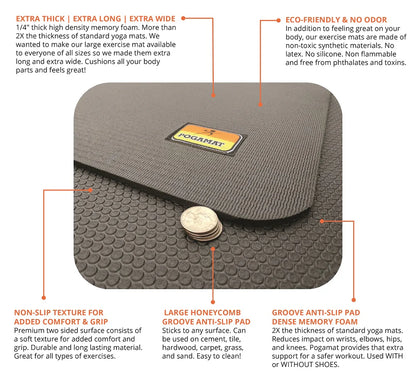 6' X 6' X 1/4" Large Exercise Mat - (36 Square Feet)