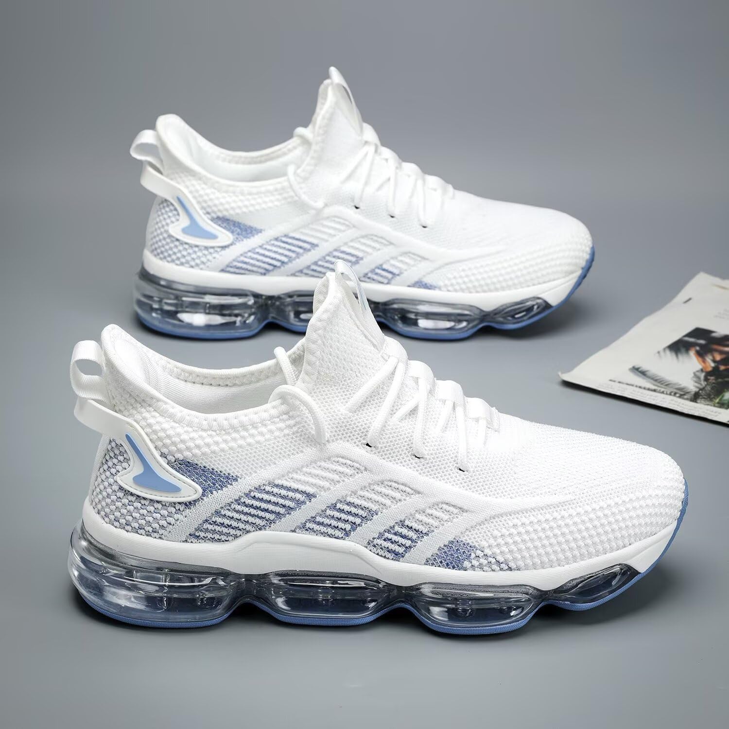 Mens Running Shoes Air Cushion Slip on Walking Tennis Sneakers Fashion Casual Breathable Trail Sport Gym