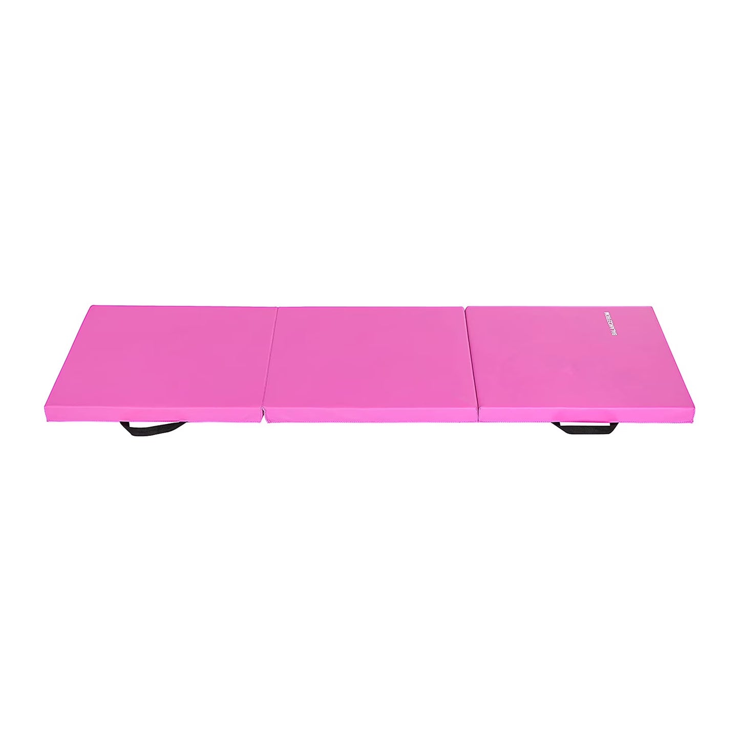 6 Ft. X 2 Ft. X 2 In. Three Fold Folding Exercise Mat with Carrying Handles for MMA, Gymnastics and Home Gym, Pink