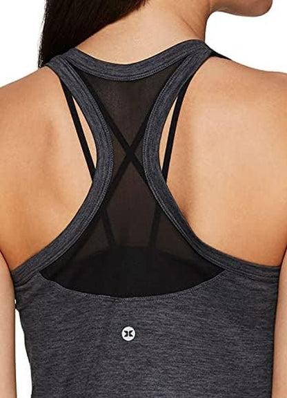 Active Women'S Sleeveless Athletic Performance Running Workout Yoga Tank Top with Mesh Ventilation
