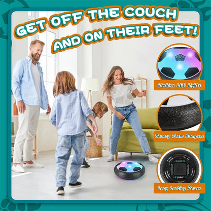 2Pack Hover Soccer Ball Boys Gifts Indoor Outdoor Soccer Ball Games Bumper Balls for Kids with LED Lights and Soft Foam Bumpers